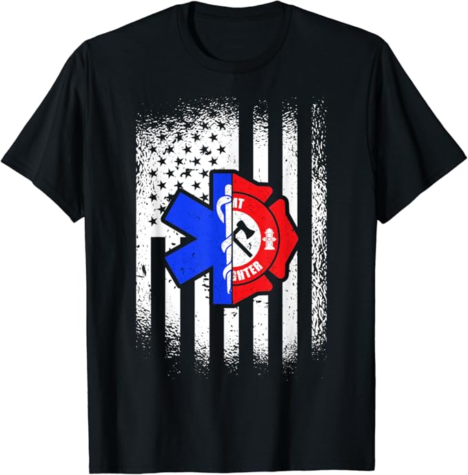 EMT American Flag First Responder Paramedic T-Shirt : Amazon.co.uk